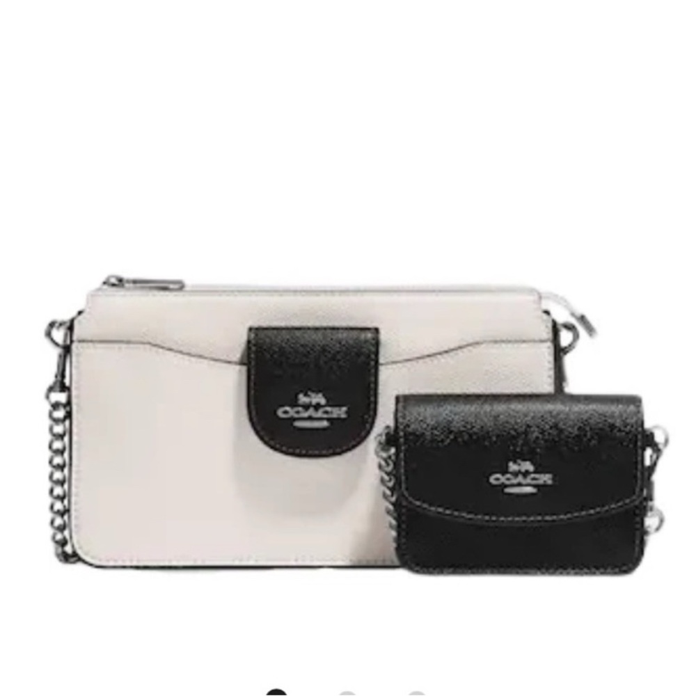 Coach Poppy Black and White Crossbody Bag